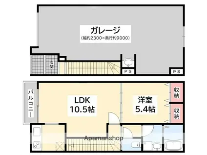 エスパース女郎花(1LDK)の間取り写真