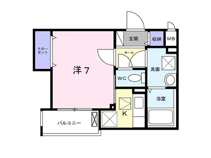 サンレーベ東垣外(1K/1階)の間取り写真