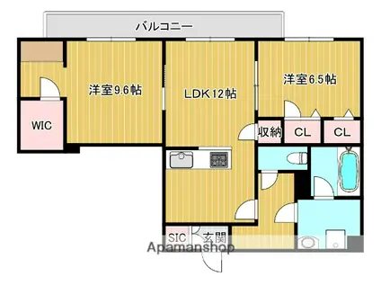 ミラーエステート イーストビル(2LDK/1階)の間取り写真