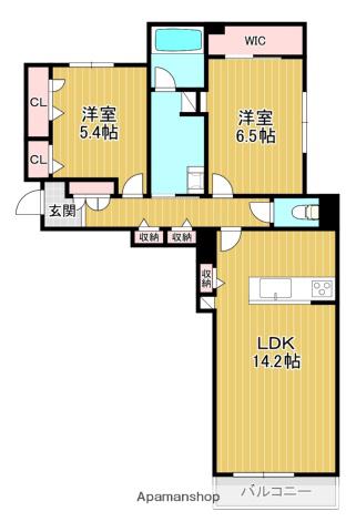 グランドルフ(2LDK/2階)の間取り写真
