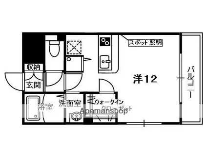 メープルコート(1K/2階)の間取り写真