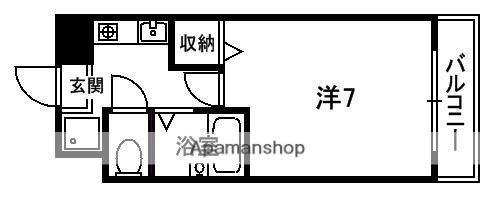 ユニバーシティー丸光(1K/4階)の間取り写真