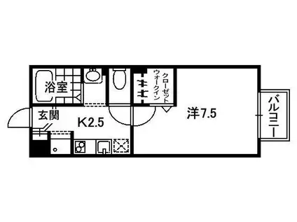 シュエット(1K/1階)の間取り写真