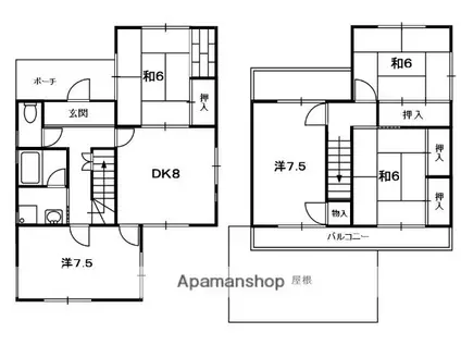 片町線 大住駅 徒歩12分 2階建 築46年(5DK)の間取り写真