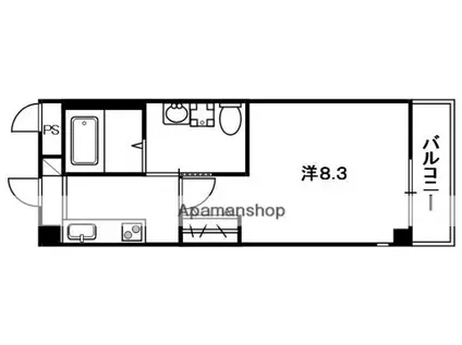 かぐや姫タワービル(1K/5階)の間取り写真