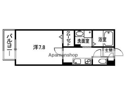 カーサ・カロ(1K/2階)の間取り写真