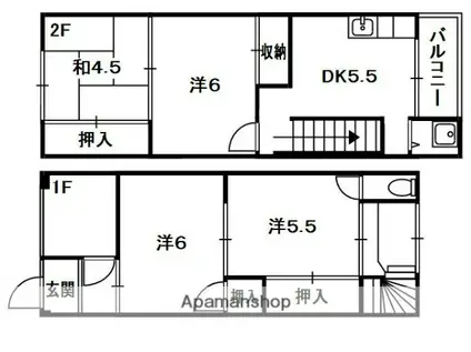 吉川マンション(4DK/1階)の間取り写真
