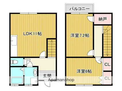 ルシアコート精華台(2LDK)の間取り写真