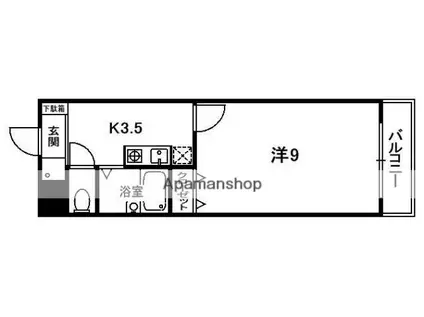 ヴァーナルⅡ(1K/3階)の間取り写真