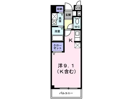 コリネッタ鴻ノ巣(ワンルーム/2階)の間取り写真