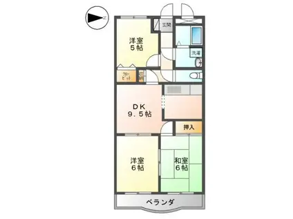 シャトーエスポワール(3LDK/1階)の間取り写真