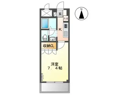 フロント木津(1K/8階)の間取り写真