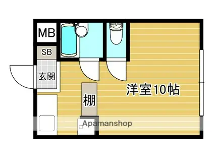 クレセント久津川(1K/2階)の間取り写真