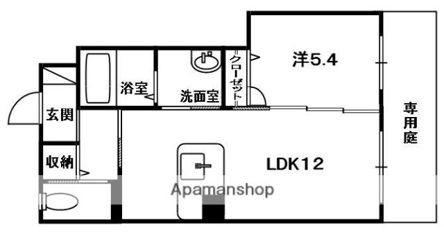 シャーメゾン加茂(1LDK/1階)の間取り写真