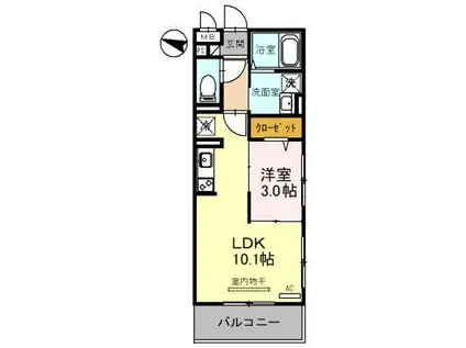 D-ROOMM-FIVE(1LDK/2階)の間取り写真
