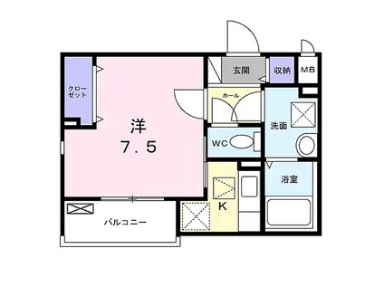 サンレーベ東垣外(1K/1階)の間取り写真