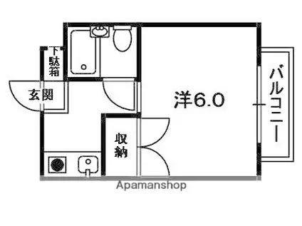 カルチェヴィラ吉勇(1K/3階)の間取り写真