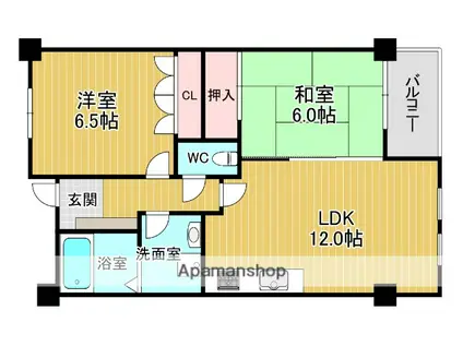 ハウスローゼンガーデン(2LDK/2階)の間取り写真