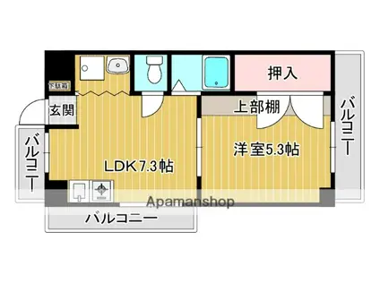 Mプラザ大住参番館(1LDK/5階)の間取り写真