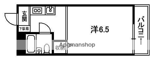 ラークヒルズ三山木(1K/2階)の間取り写真