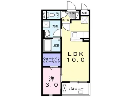 サンシャイン・パインオーク(1LDK/2階)の間取り写真