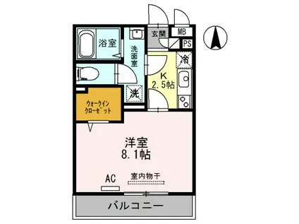 セジュール モンド(1K/2階)の間取り写真