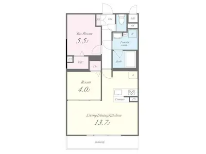 PIAF(2LDK/3階)の間取り写真