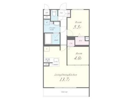 PIAF(2LDK/2階)の間取り写真