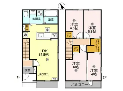 DーROOM松井ヶ丘(4LDK)の間取り写真