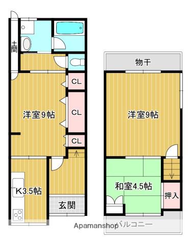 宇治市小倉町南浦21−138貸家(3K)の間取り写真