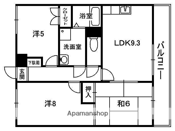Mプラザ大住壱番館(3LDK/4階)の間取り写真