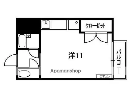 近鉄京都線 新田辺駅 徒歩3分 3階建 築32年(ワンルーム/3階)の間取り写真