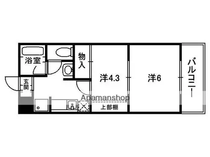 Mプラザ大住参番館(2K/5階)の間取り写真