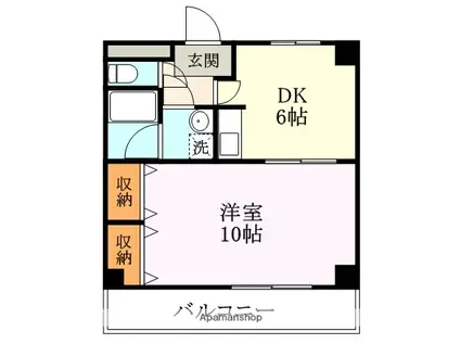 サンタウン宇治(1DK/3階)の間取り写真