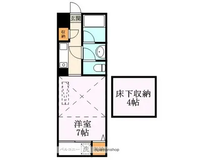 キャンベルリバーⅡ番館(1K/1階)の間取り写真