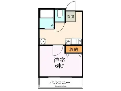 広野町マンション(1K/3階)の間取り写真