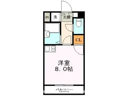 森ビルディング(ワンルーム/2階)の間取り写真