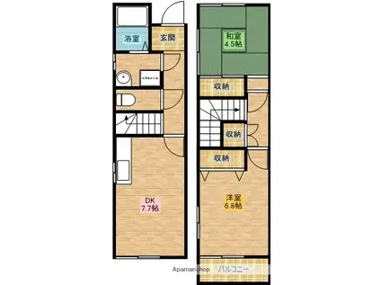 メゾン21(2DK/2階)の間取り写真