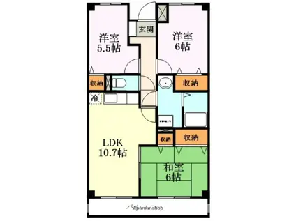 エルパティオ田原(3LDK/3階)の間取り写真