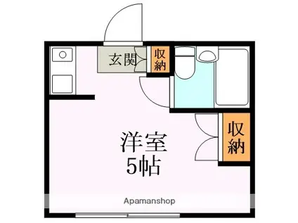 コーポ園(ワンルーム/1階)の間取り写真