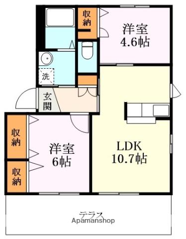 グリーンアネックス(2LDK/1階)の間取り写真