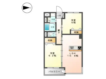 エストレーラ(2LDK/2階)の間取り写真