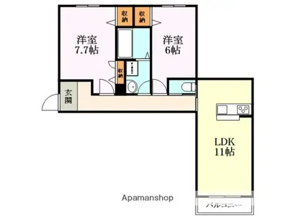 クレスティーク神明(2LDK/2階)の間取り写真