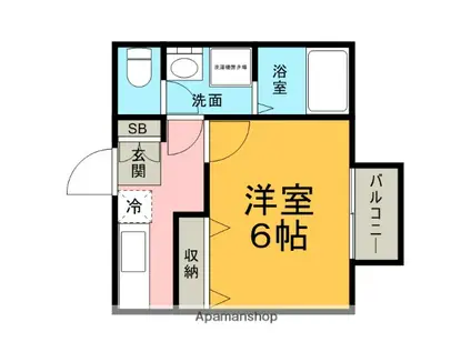 エスタシオン泉川(1K/1階)の間取り写真