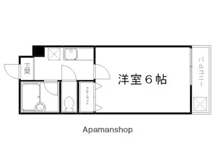 ヴィオーラ華洛(1K/2階)の間取り写真