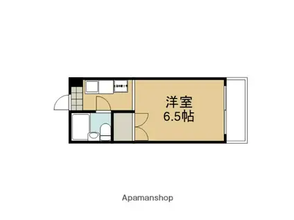 メイプル渡辺1(1K/4階)の間取り写真