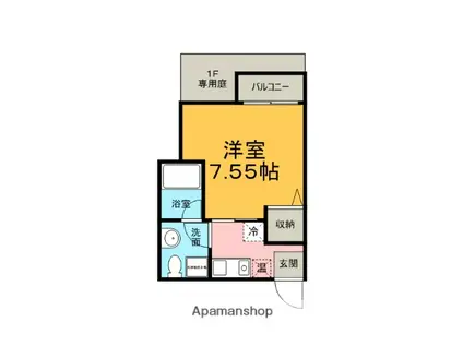 TAC16(1K/1階)の間取り写真