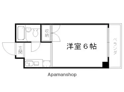 メイプル渡辺1(1K/2階)の間取り写真