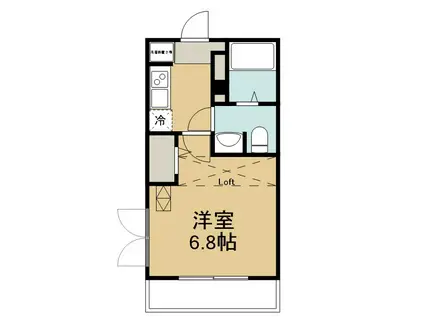 ECOLL衣笠(1K/2階)の間取り写真