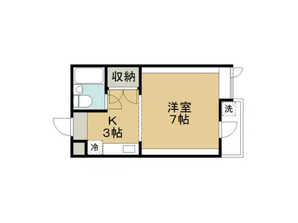 ハイツおおくら(1K/4階)の間取り写真